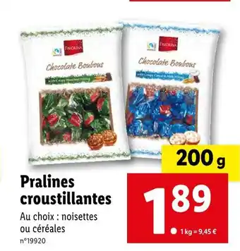 Lidl Favorina pralines croustillantes offre