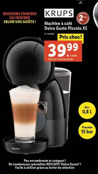 Lidl Krups machine à café dolce gusto piccolo xs offre