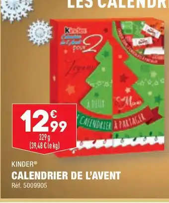 ALDI Kinder calendrier de l'avent offre