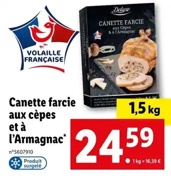 Lidl Canette farcie aux cèpes l’armagnac offre