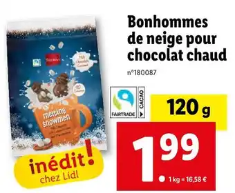 Lidl Favorina bonhommes de neige pour chocolat chaud offre
