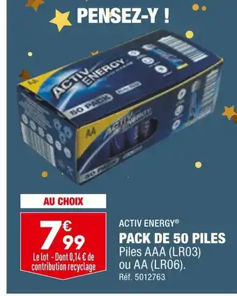 ALDI Activ energy pack de 50 piles offre