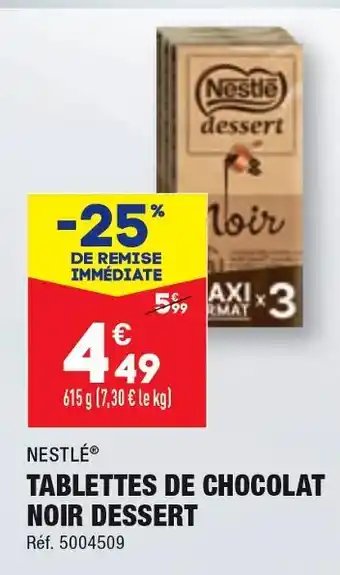 ALDI Nestlé tablettes de chocolat noir dessert offre