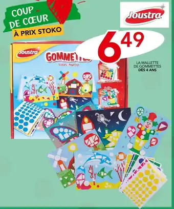 Stokomani Joustra la mallette de gommettes offre