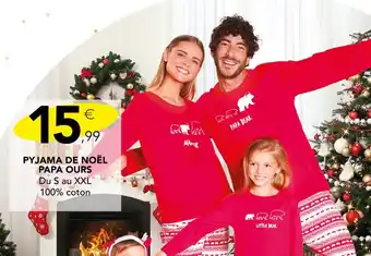 Stokomani Pyjama de noël papa ours offre