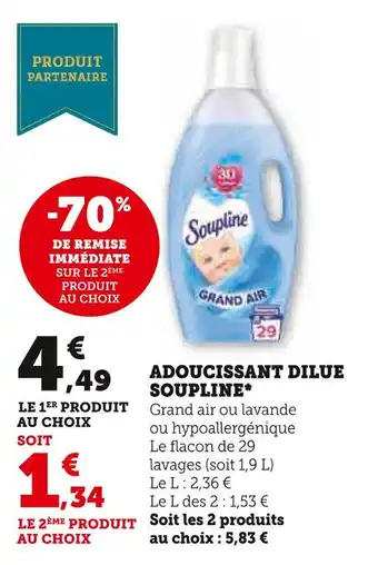 Super U Soupline adoucissant dilue offre