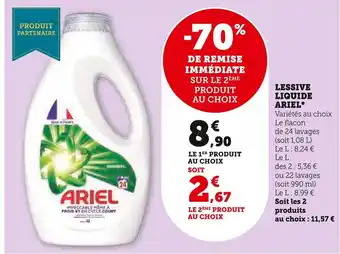 Super U Ariel lessive liquide offre