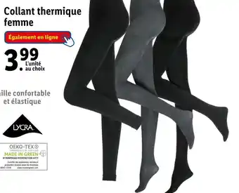 Lidl Lycra collant thermique femme offre