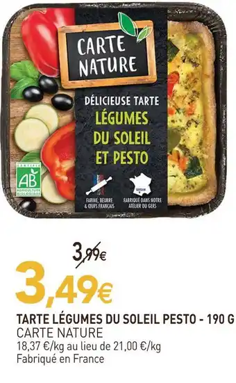 naturéO Carte nature tarte légumes du soleil pesto offre