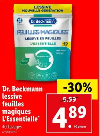 Lidl Dr. beckmann lessive feuilles magiques l’essentielle offre
