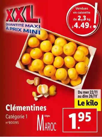 Lidl Clémentines offre
