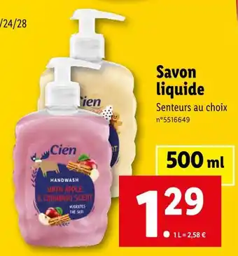 Lidl Cien savon liquide offre