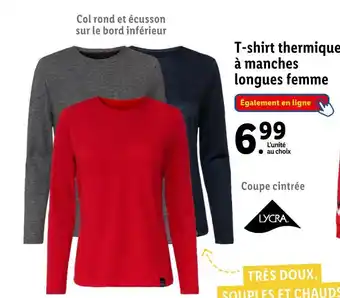 Lidl Lycra t-shirt thermique à manches longues femme offre