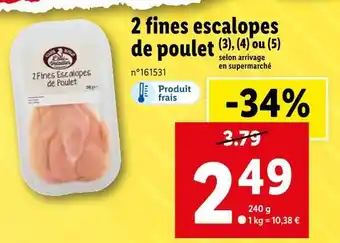 Lidl 2 fines escalopes de poulet offre