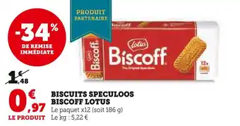 Super U Lotus biscuits speculoos biscoff offre