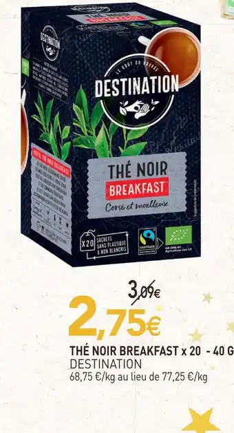 naturéO Destination thé noir breakfast x 20 offre