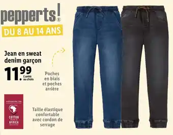 Lidl Lycra jean en sweat denim garçon offre