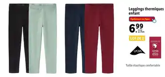 Lidl Lycra leggings thermiques enfant offre