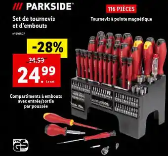 Lidl Parkside set de tournevis et d'embouts offre