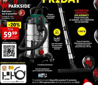 Lidl Parkside aspirateur eau et poussière offre