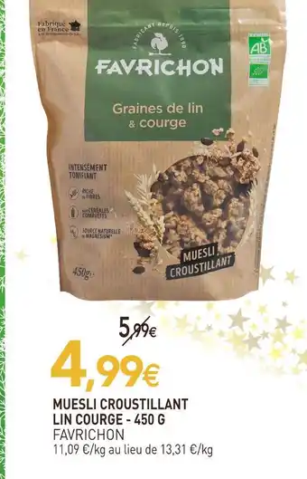 naturéO Favrichon muesli croustillant lin courge offre