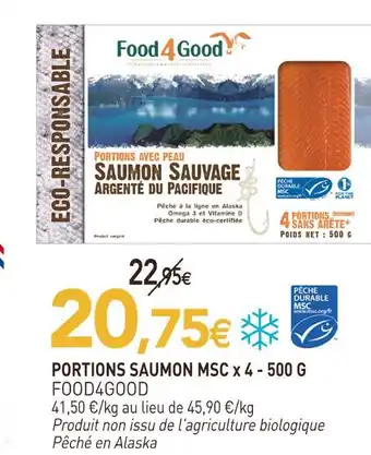 naturéO Food4good portions saumon msc x 4 offre