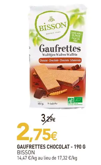 naturéO Bisson gaufrettes chocolat offre