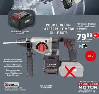 Lidl Parkside perforateur-burineur sans fil sans batterie ni chargeur offre