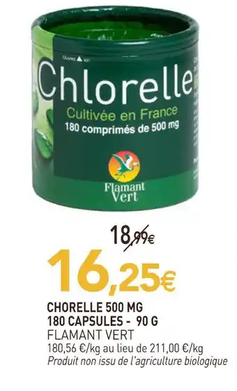 naturéO Flamant vert chorelle 500 mg 180 capsules offre