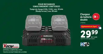 Lidl Parkside chargeur de batterie double offre