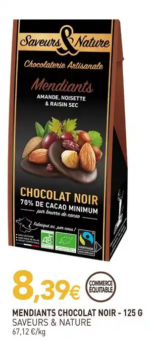 naturéO Saveurs & nature mendiants chocolat noir offre