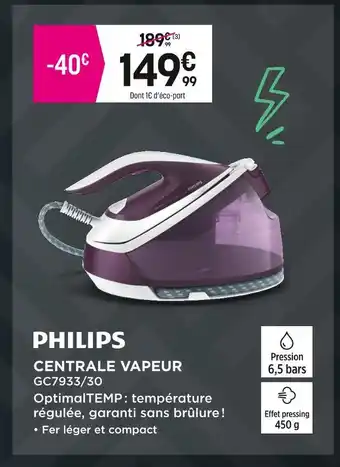 Pulsat Philips centrale vapeur offre