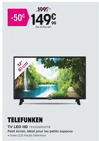 Pulsat Telefunken tv led hd offre