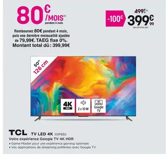 Pulsat Tcl tv led 4k offre