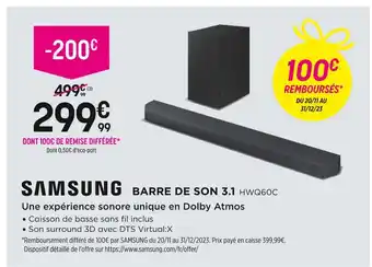 Pulsat Samsung barre de son 3.1 offre
