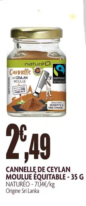 naturéO Naturéo cannelle de ceylan moulue équitable offre