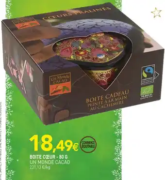 naturéO Un monde cacao boite cœur offre
