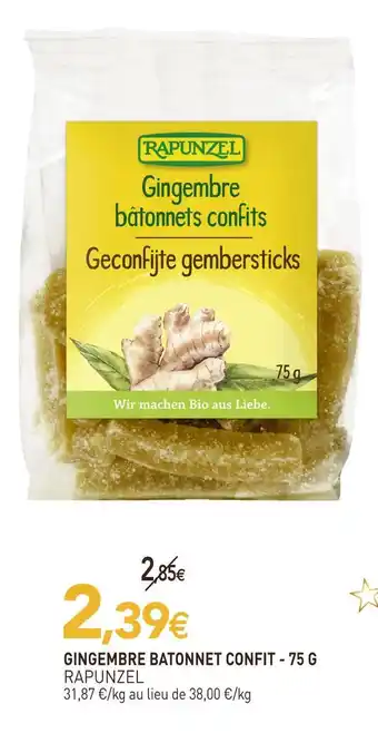 Rapunzel gingembre batonnet confit