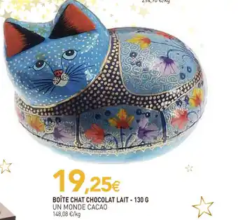 naturéO Un monde cacao boîte chat chocolat lait offre