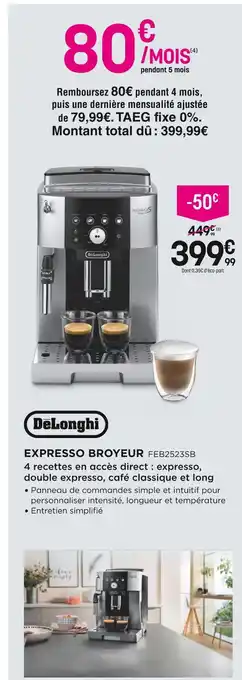 Pulsat Delonghi expresso broyeur offre