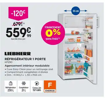 Pulsat Liebherr réfrigérateur 1 porte offre