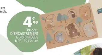 La Foir'Fouille Puzzle d’encastrement bois 6 pièces offre