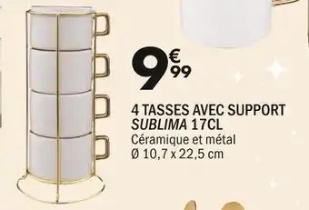 La Foir'Fouille 4 tasses avec support sublima 17cl offre