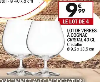 La Foir'Fouille Lot de verres à cognac cristal 40 cl offre