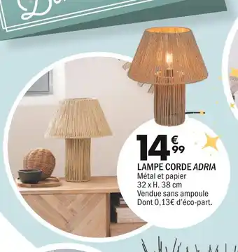 La Foir'Fouille Lampe corde adria offre