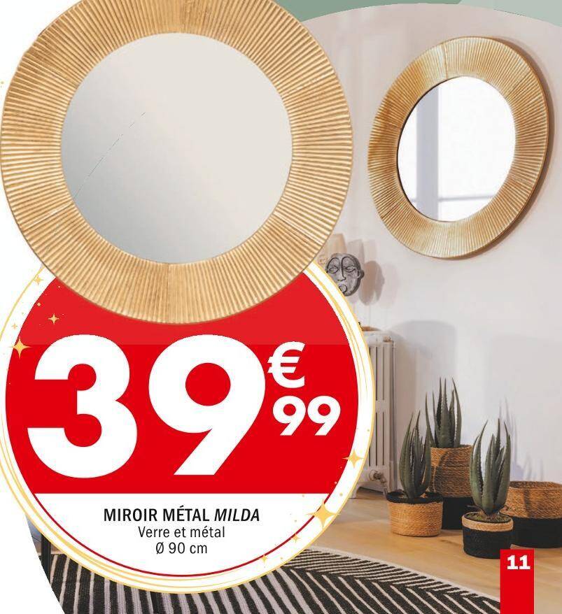Promo Miroir métal milda chez La Foir'Fouille