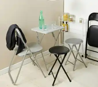 Géant Casino Tabouret pliant basic gris offre