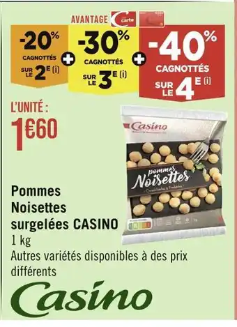 Casino pommes noisettes surgelées