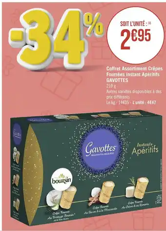 Casino Hyperfrais Gavottes coffret assortiment crêpes fourrées instant apéritifs offre