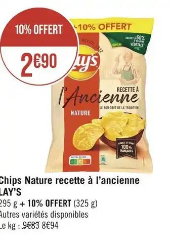 Casino Hyperfrais Lay’s chips nature recette à l’ancienne offre